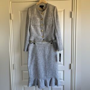 NWT Elegant Gray Women's Skirt Suit